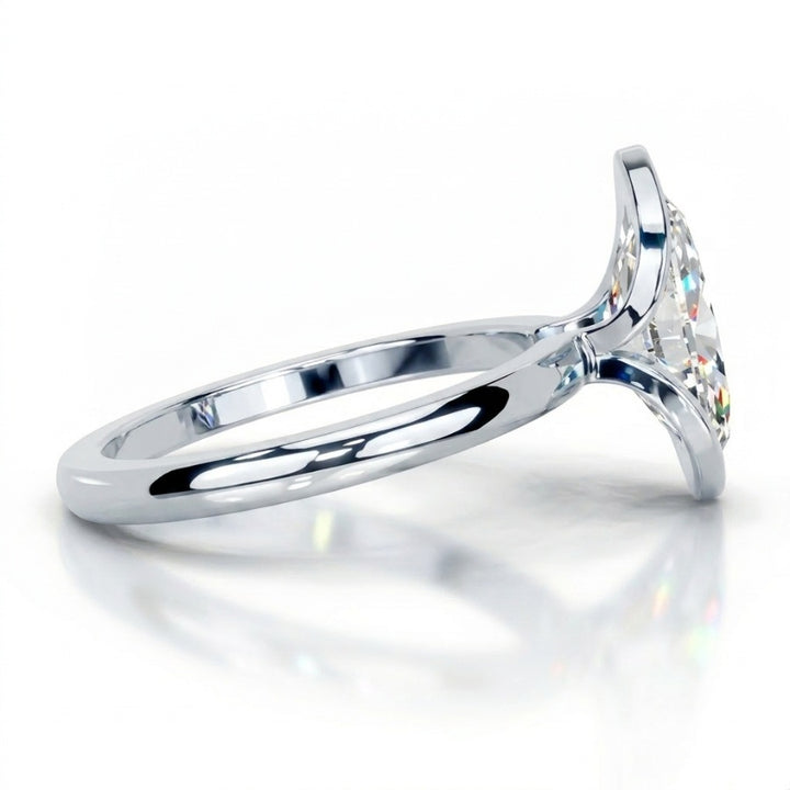 Nevi Marquise Cut Moissanite Ring Silver