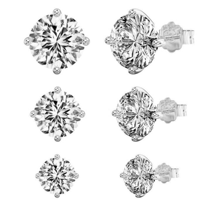 Olea Brilliant Cut Stud Earrings Silver Set