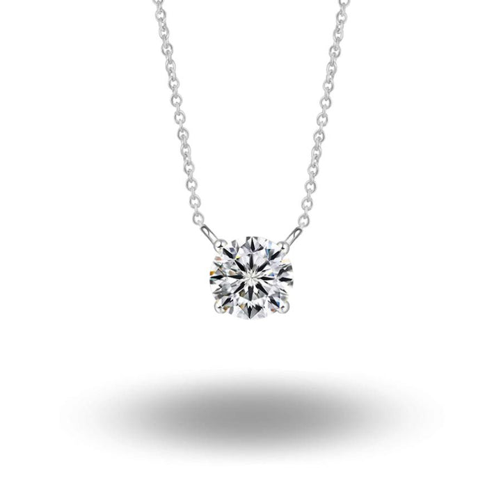 Olea Brilliant Cut Solitaire Necklace Silver