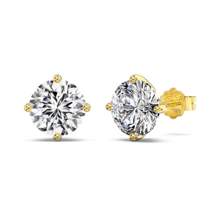 Olea Brilliant Cut Stud Earrings Gold