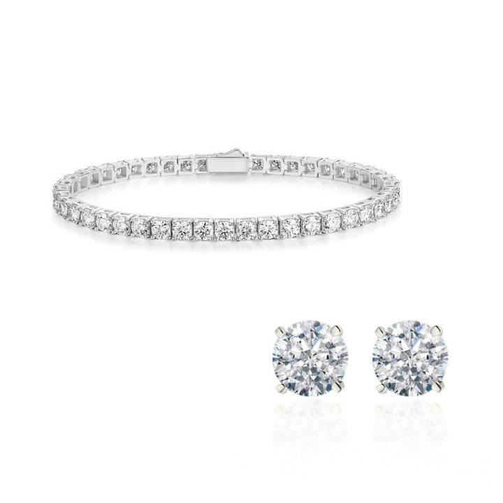 Olea Moissanite Set Silver