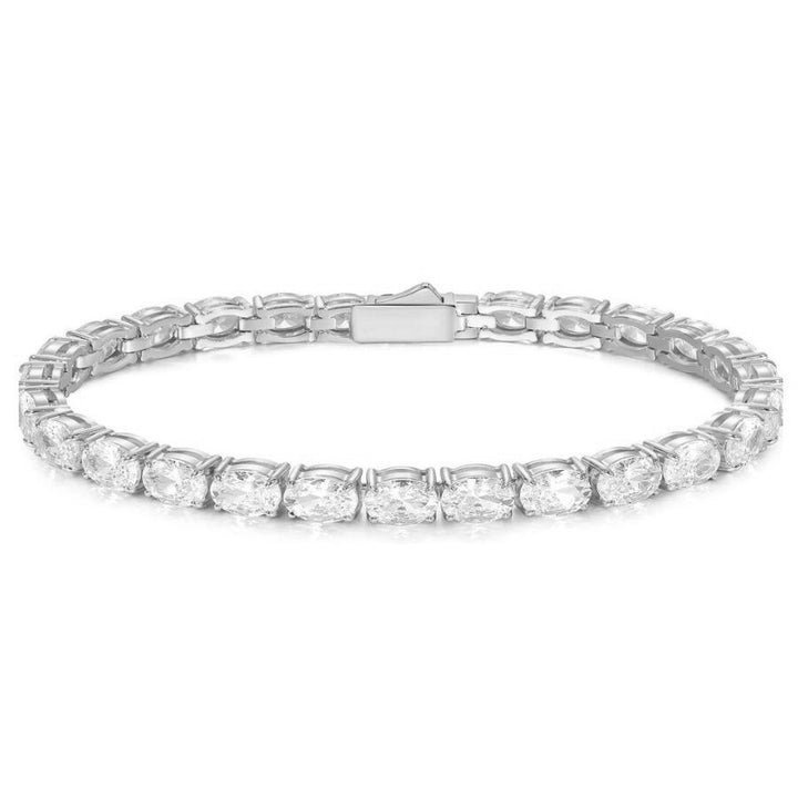 Oval Cut Tennis Bracelet Silver