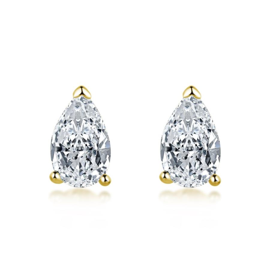 Ari Pear Cut Stud Earrings Gold