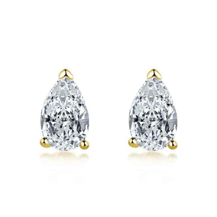 Ari Pear Cut Stud Earrings Gold