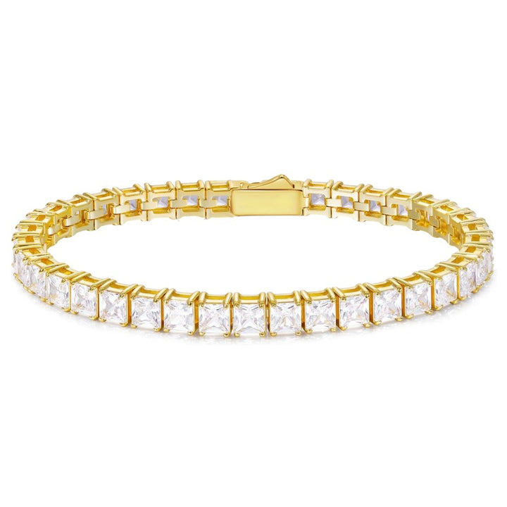 Princess Cut Tennis Bracelet Gold