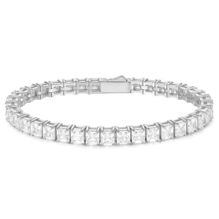Princess Cut Tennis Bracelet Silver