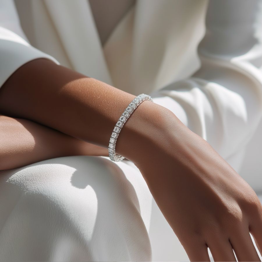 Princess Cut Tennis Bracelet Gold