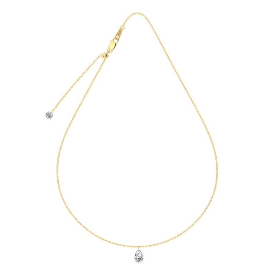 Reina Pear Cut Necklace Gold