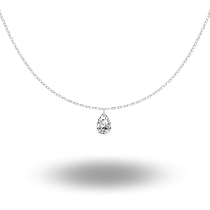 Reina Pear Cut Necklace Silver