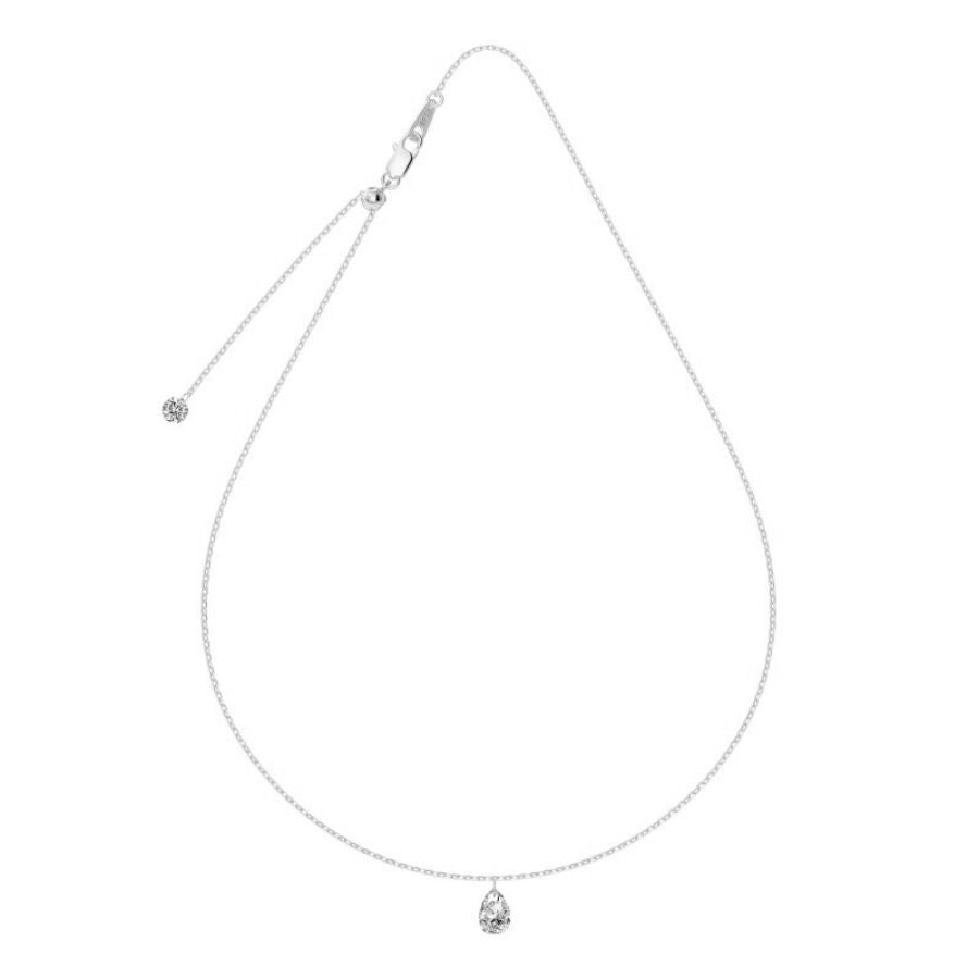 Reina Pear Cut Necklace Silver