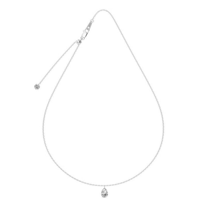 Reina Pear Cut Necklace Silver