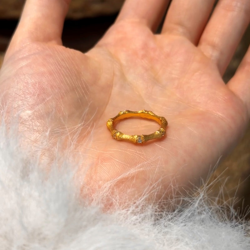 Sabina Brushed Metal Ring Gold