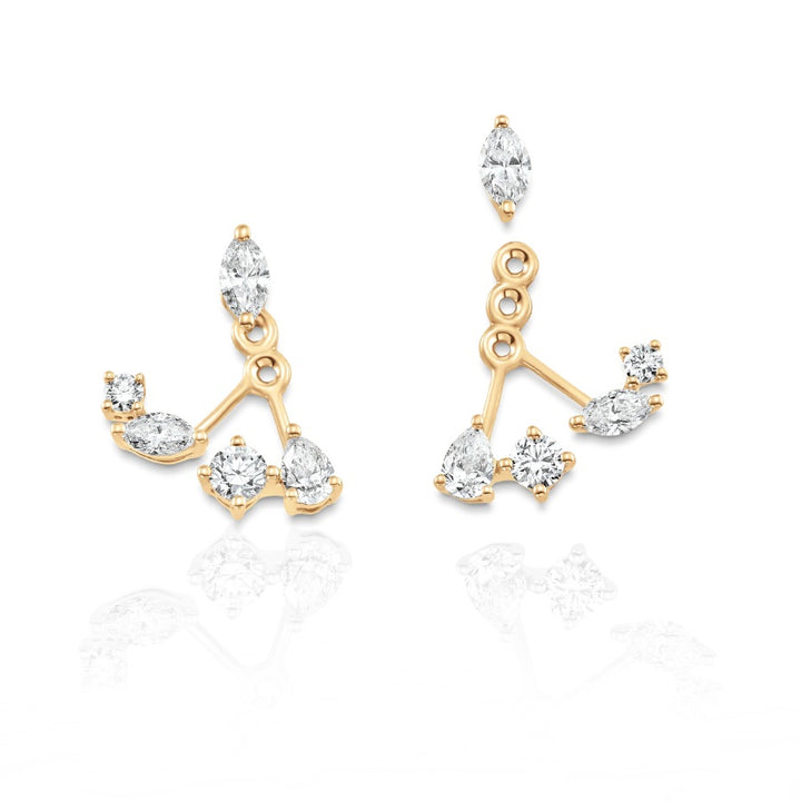 Senia Ear Jacket Earrings Gold