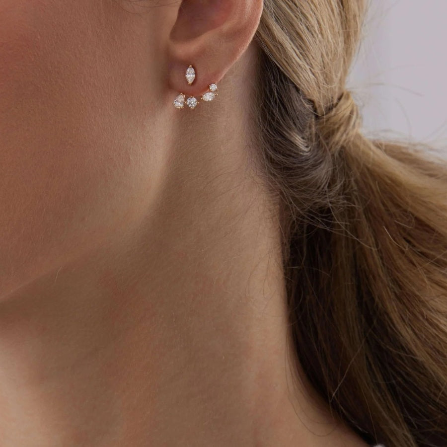 Senia Ear Jacket Earrings Silver