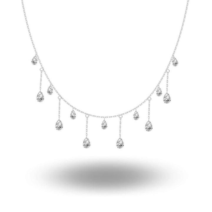 Sima Pear Cut Necklace Silver