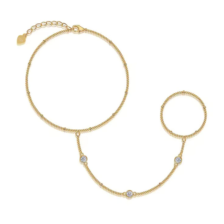 Talia Moissanite Hand Chain Gold