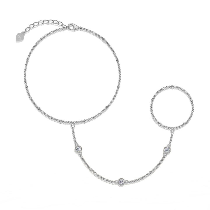 Talia Moissanite Hand Chain Silver