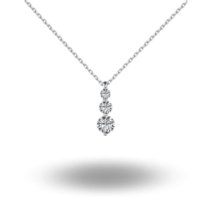 Trilogy Brilliant Cut Necklace Silver