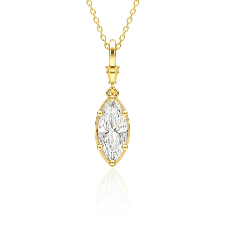 Vesper Marquise Cut Moissanite Necklace Gold