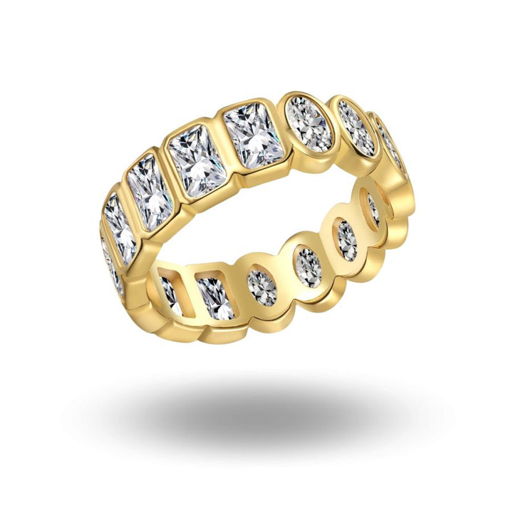 Vienne Half & Half Eternity Ring Gold