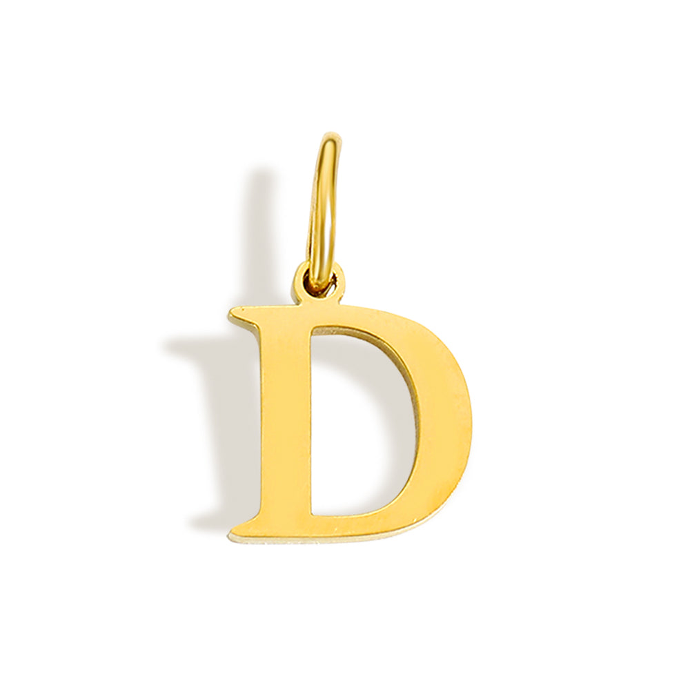 Initial Charm Necklace Gold