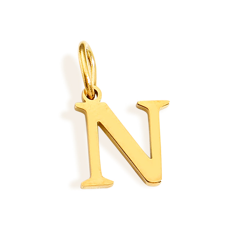 Initial Charm Necklace Gold