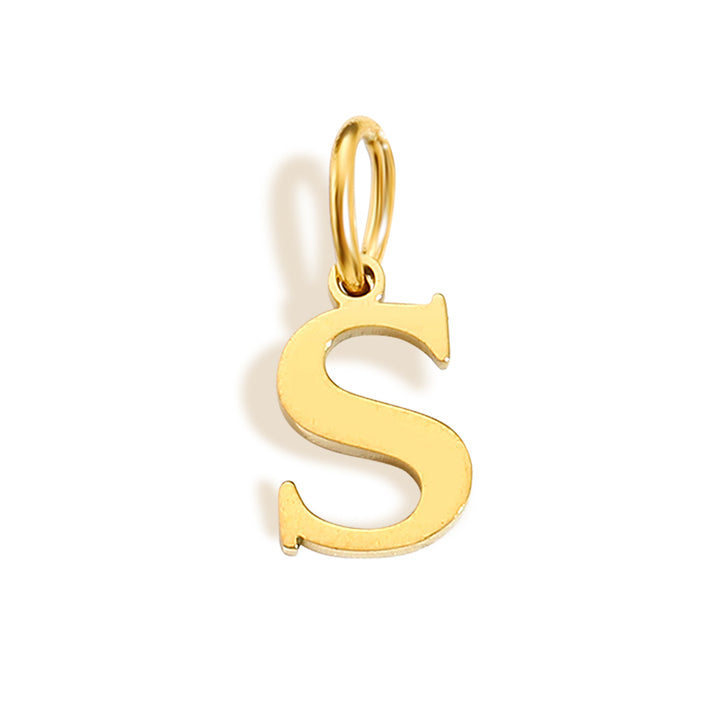 Initial Charm Necklace Gold