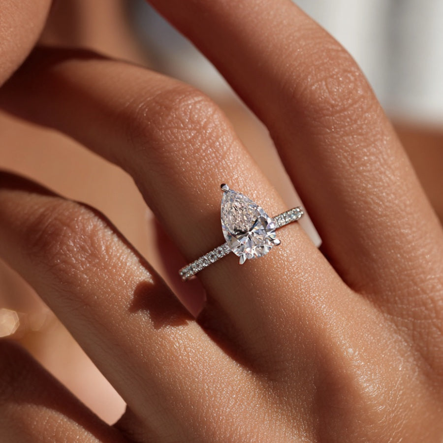 Alia Pear Cut Ring Silver