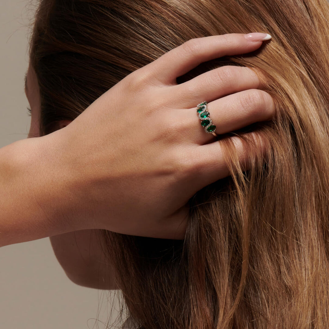 Azria Emerald Wave Ring