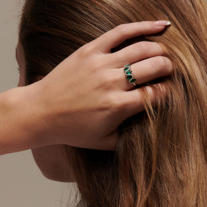 Azria Emerald Wave Ring