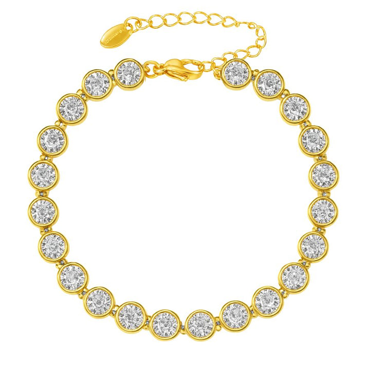 Bezel Tennis Bracelet Gold