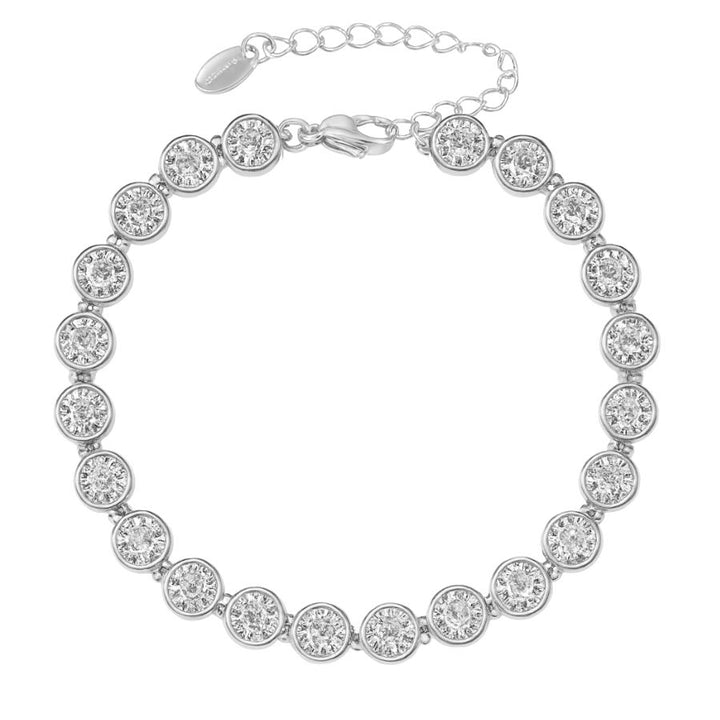 Bezel Tennis Bracelet Silver