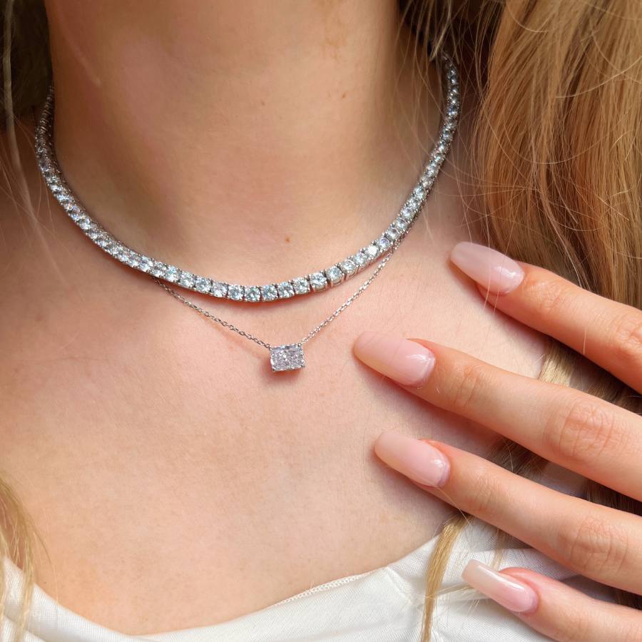 Brea Crushed Ice Necklace Gold – House of Carats