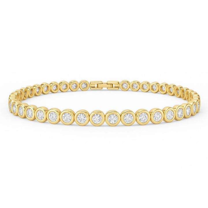 Brilliant Cut Bezel Tennis Bracelet Gold