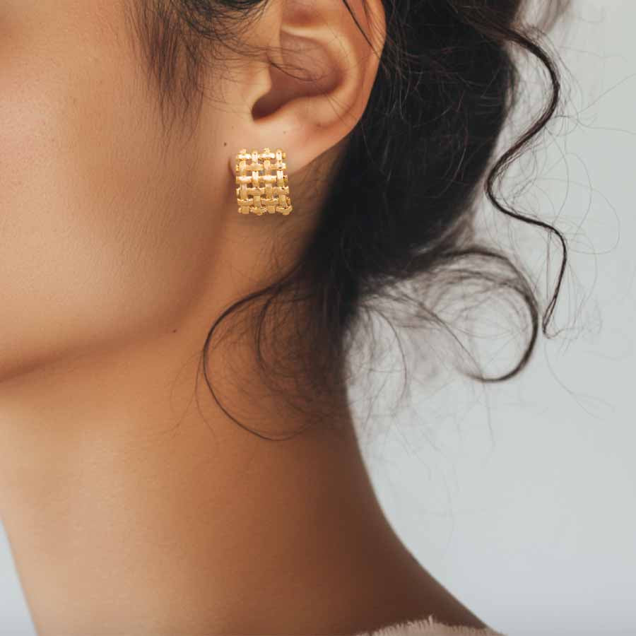 Campbell Mesh Earrings Gold