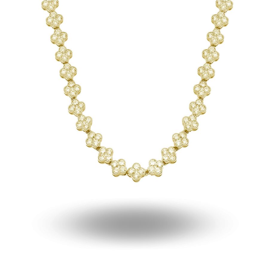 Clover Tennis Necklace Gold