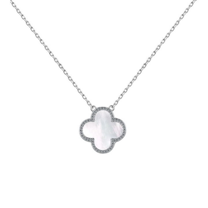 Emerie Clover Necklace Silver