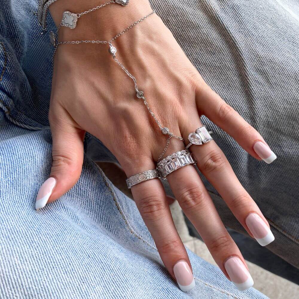 Hand Chain Metal Khali Hand Chain Silver – House of Carats