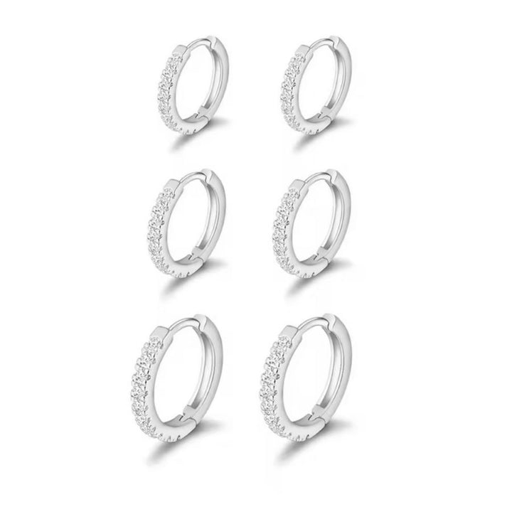 Huggie Hoop Stacking Set Silver