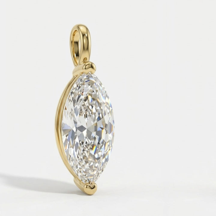 Marquise Cut Moissanite Pendant Necklace Silver