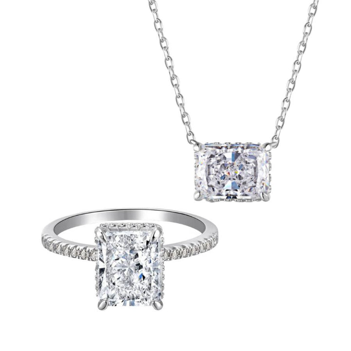 Brea Ring and Necklace Set Silver