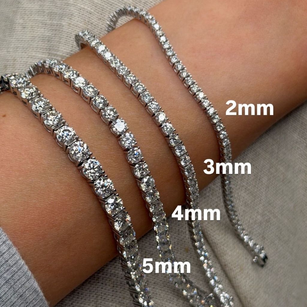 Brilliant Cut Moissanite Tennis Bracelet Silver
