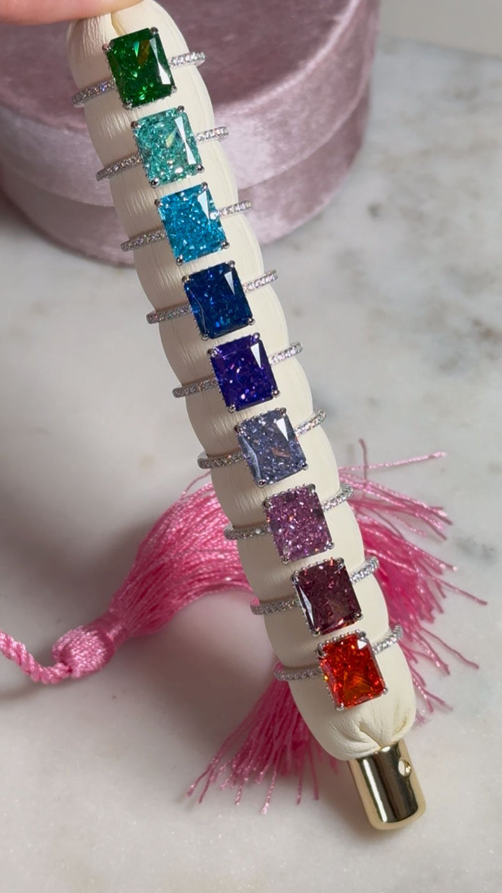 Brea Crushed Ice Birthstone Ring