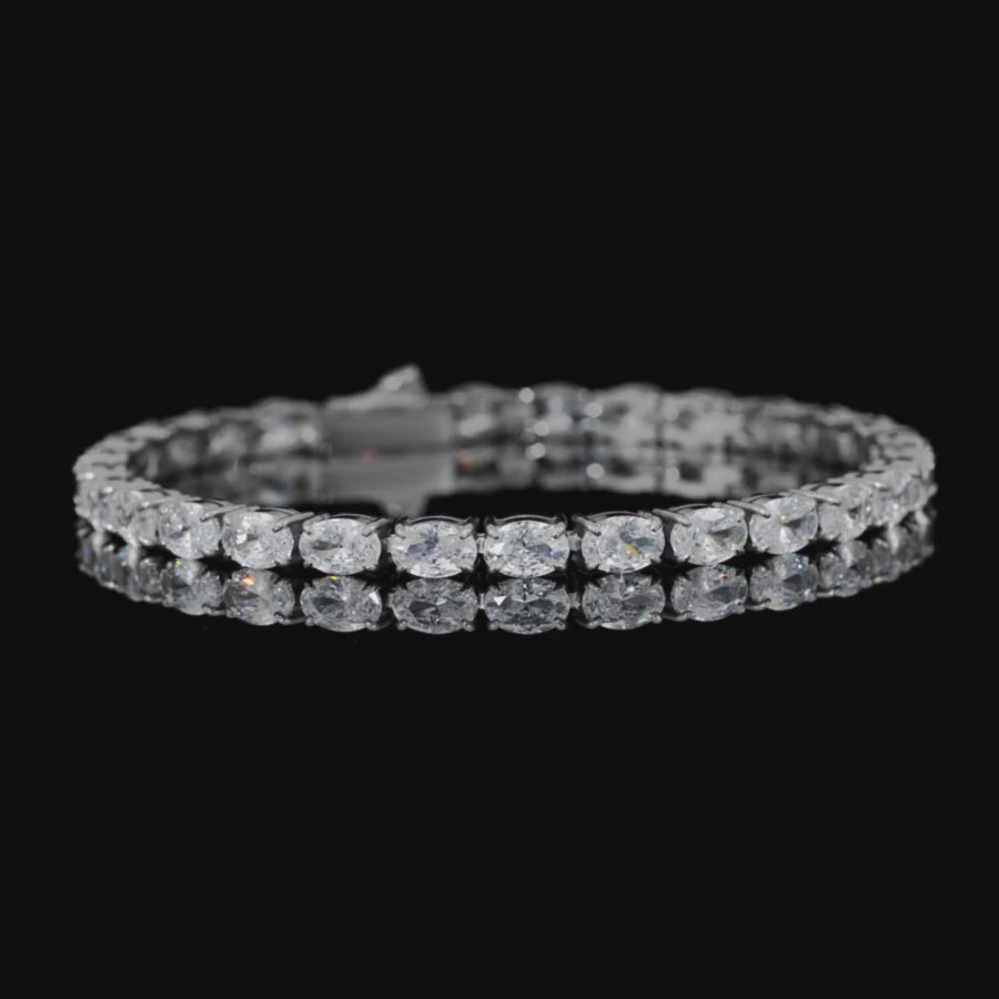 Oval Cut Tennis Bracelet Gold