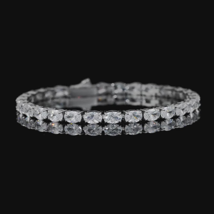 Oval Cut Tennis Bracelet Gold