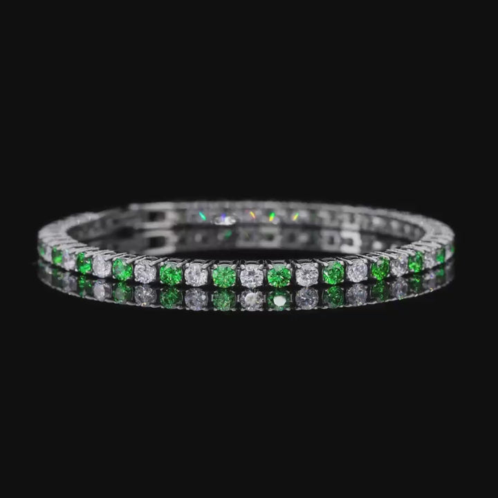 Brilliant Cut Tennis Bracelet 3mm Emerald Green