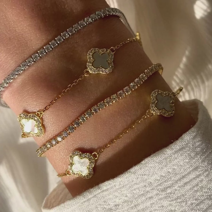 vermeil clover + gold bead bracelet-4mm – Elizabeth Bates Design