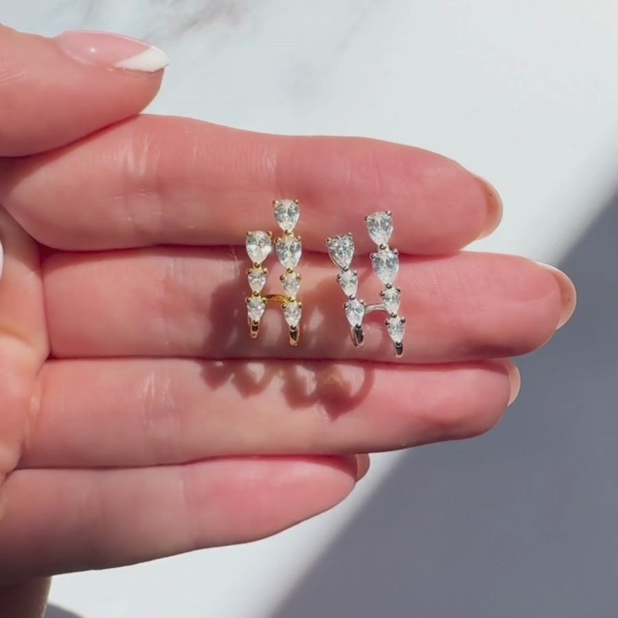 Estella Illusion Earrings Silver