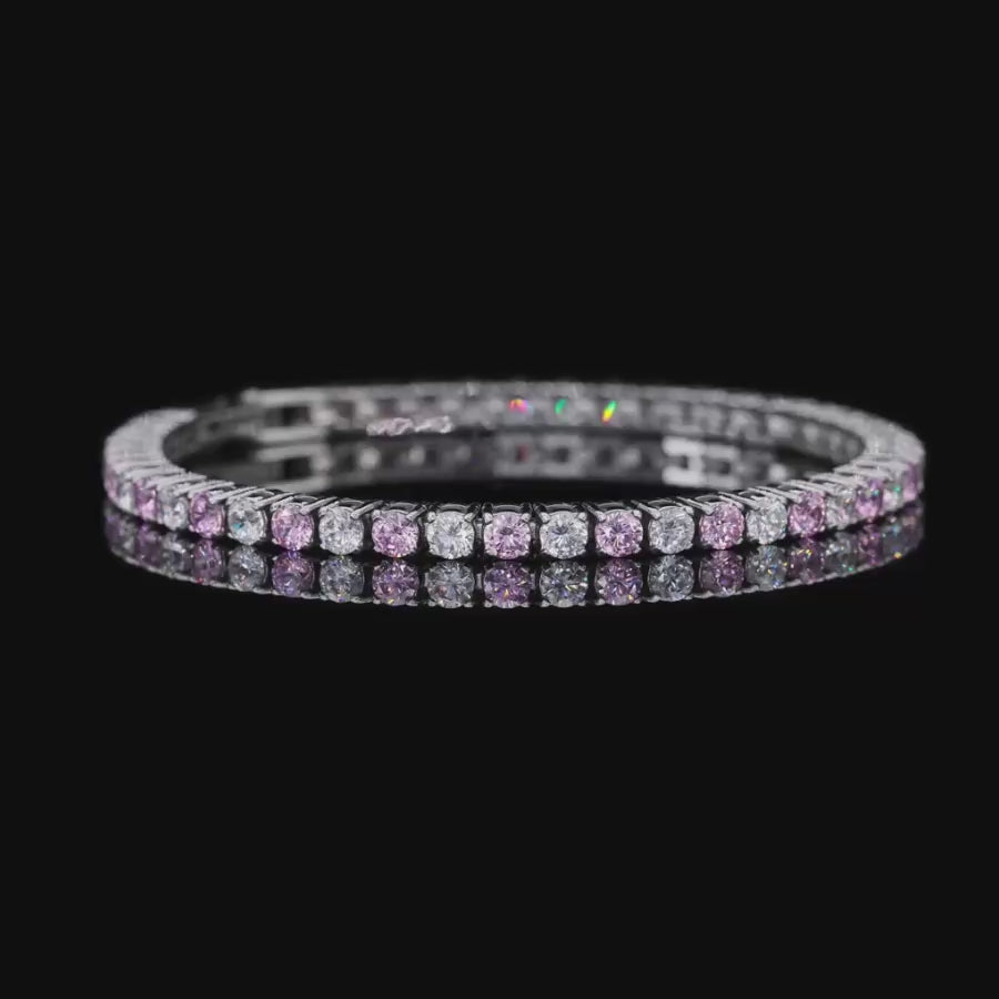 Brilliant Cut Tennis Bracelet 3mm Sapphire Pink