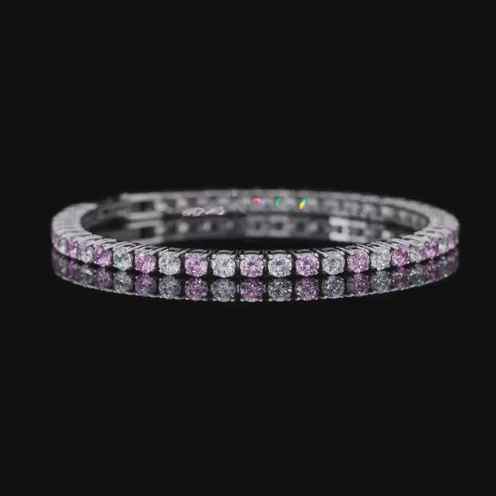 Brilliant Cut Tennis Bracelet 3mm Sapphire Pink